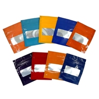 Sacs Mylar personnalisés anti-odeur à fermeture éclair, type Monkey Bag, pour suppléments et gommes, à fond plat, 1g 3.5g, avec fenêtre