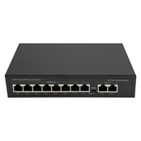 Switch PoE 8 Port Gigabit Penuh 2 Gigabit Uplink IEEE 802.3af/at 48V Power Over Ethernet untuk Kamera NVR