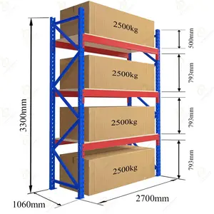 뜨거운 판매 헤비 듀티 창고 선반 내 베어링 2500 KGS 물류 산업 저장 선반