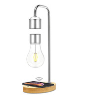Gleagle table de bureau en lévitate lampara lampe magnétique led flottante base de chargement sans fil bois magnétique lévitation ampoule