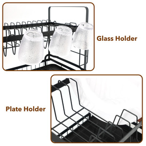 Escurridor de Platos Plegable de Acero Inoxidable de 2 Niveles, Estantes de Almacenamiento con Tubo de Drenaje, Organizador de Fregadero de Cocina, Decoración del Hogar - Product Image 3