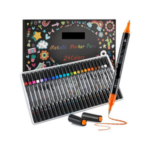Juego de 24 Rotuladores Metálicos de Doble Punta, Rotuladores Artísticos para Papel Negro - Product Image 1