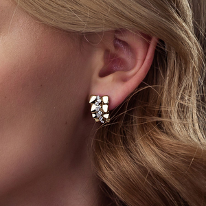 El mejor conjunto de nuevos pendientes finos modernos inusuales, pendientes de oro blanco amarillo Rosa sólido de 14K con circonita cúbica - Product Image 2