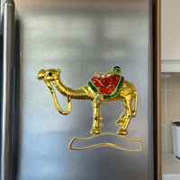Aimant de réfrigérateur en métal en forme de chameau du Qatar personnalisé en usine conception décorative drôle dessin animé aimants de réfrigérateur Souvenirs