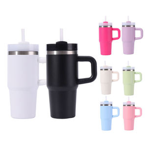 Gobelet isotherme de 14 oz avec poignée et paille pour enfants, en acier inoxydable, cadeaux pour enfants - Product Image 1