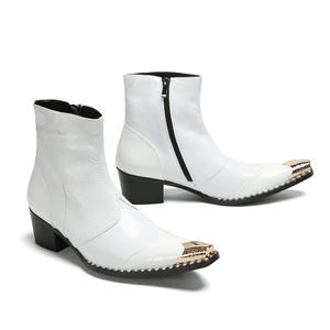 NA801 eleganti stivaletti da <span class=keywords><strong>uomo</strong></span> con punta dorata stivaletti in vera pelle <span class=keywords><strong>uomo</strong></span> moda bianca per festa di nozze <span class=keywords><strong>stivali</strong></span> <span class=keywords><strong>uomo</strong></span> - Product Image 3