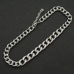 Diamond-set Three-dimensional <b>Cuban</b> <b>Chain</b> Necklace, Fashionable and Cool Personalized Accessories, Pendant Jewelry. Tanjing - Product Image 4