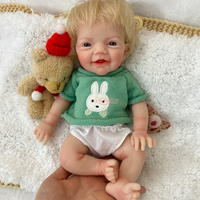 Poupée Reborn en Silicone Souple OEM/ODM, Figurine de 30 cm, Jouet Artisanal, Cheveux Blonds, Poupée Bébé Adoptable