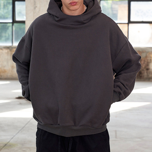 Pull à capuche en molleton 100 % coton, personnalisable avec logo, couleur unie, épais, coupe oversize, écologique, coupe-vent pour homme – Vente en gros - Product Image 1