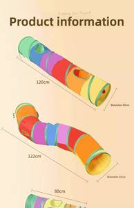 猫のトンネルカラフルな折りたたみ可能な猫の巣の滑走路クロールローリングドラゴン通路猫のおもちゃペットチューブ - Product Image 3