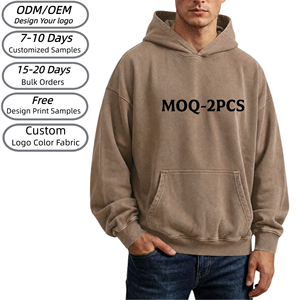 OEM Custom Acid Wash Blank Pullover <b>Hoodie</b> High Quality Heavyweight Cotton Oversized Casual Unisex Streetwear Hoodies TKAN9014 - Product Image 1