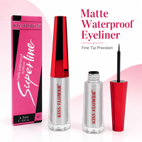 KISS FLOWER Eyeliner Liquide Mat Imperméable Longue Tenue Anti-Bavures Haute Pigmentation Séchage Rapide Précision Marque Privée