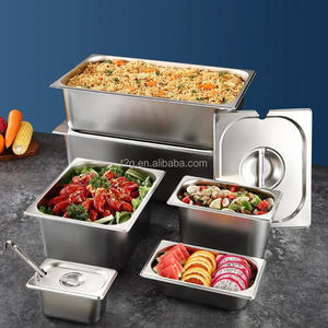 Stainless Steel Gn <b>Pan</b> Food Container With <b>Lid</b> Deep Tray For Catering Restaurant Use - Product Image 1
