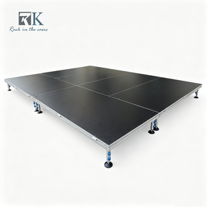 4x4' <b>Portable</b> Stage Platform Aluminum Stage Equipment System Mobile Stage for Dance Black Stage Platform - Product Image 1
