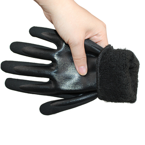 SIZA tamamen nitril daldırma su geçirmez siyah kış eldiven polar astar ile termal sıcak koruyucu eldiven dış mekan kullanımı için - Product Image 2