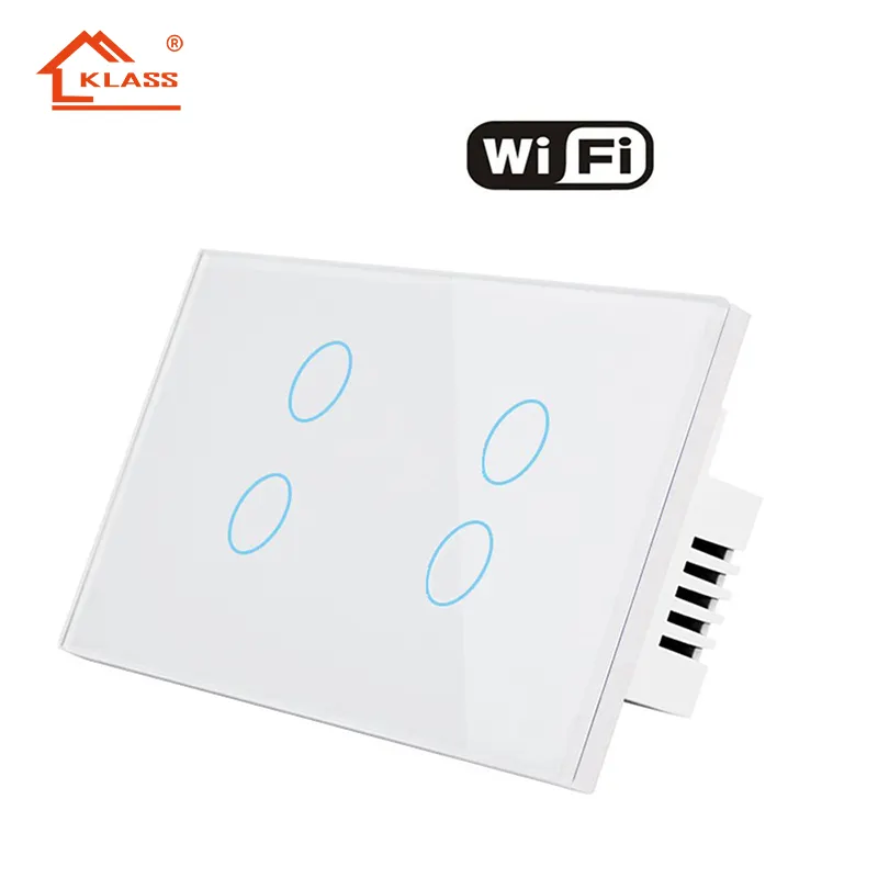 Factory cheap Price multicolor WiFi Smart Light Switch with Glass Panel 86*146mm Touch Sensor Smart Wall Switch Voice Work