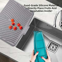 Tapis de drainage en silicone pour assiettes, avec ouverture de drainage, forme inclinée, simple, pour séchage de vaisselle et bols, avec isolation thermique
