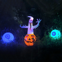 Décoration gonflable d'Halloween Richshining pour l'extérieur, citrouille et fantôme avec lumière LED pour jardin et fête