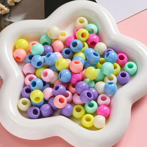 Acrylic <b>Large</b> Hole <b>Beads</b> 6 8 10 12 14 16mm Round Macaron Color DIY Jewelry Making Supplies for <b>Bead</b> Stringing - Product Image 3