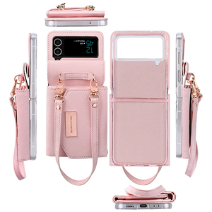 Vietao da sang trọng ví điện thoại trường hợp đối với Samsung cho Galaxy Z lật 6 5 4 3 thanh lịch dây đeo tay và dây buộc cho Z lật 7 - Product Image 4