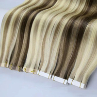 Extensions de cheveux naturels russes 100 % humains, double épaisseur, qualité 12A, à bandes adhésives, prix d'usine en gros