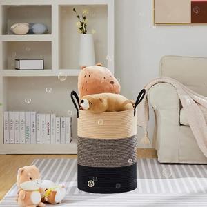 Cesto de Almacenamiento Grande y Alto de Cuerda Tejida con Asa, 100% Algodón, Multifuncional, Ecológico, Color Personalizado para Ropa Sucia y Juguetes - Product Image 6