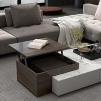 Table basse élévatrice de luxe en bois massif, style minimaliste moderne, pour optimisation de l'espace domestique, salon, bureau à domicile, villa et usage extérieur