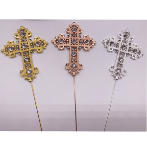Cruz de diamantes de imitación de cristal de Rosa decoración de la torta Topper para la boda religiosa bautismo bautizo <span class=keywords><strong>Primera</strong></span> <span class=keywords><strong>Comunión</strong></span> confirmación - Product Image 4