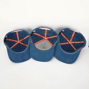 BSCI Oem Custom Embroidery <b>Patch</b> Logo Mens High Quality 5 Panel Unstructured Corduroy Rope Snapback Cap Hat - Product Image 2