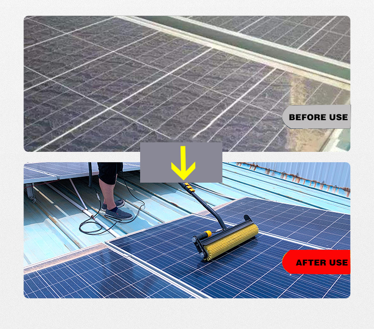 3.5 / 5.5 / 7.5 M Telescopic Role Solar Panel Cleaning Brush For PV Panel