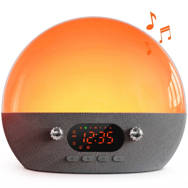 Smart Home Sunrise Alarm Clock Wake up Light Noise Accompany Sleep Eye protection BT Sunrise Wake up Light for Bedroom