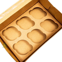 Boîte d'emballage transparente en papier kraft en vrac 4 6 12 24 trous pour muffins, tasses, gâteaux, biscuits, vente en gros de mini boîte à cupcakes transparente personnalisée