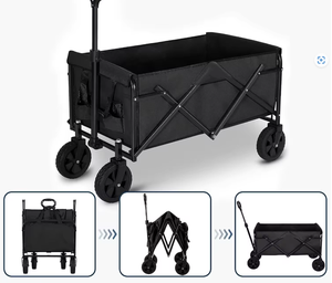 हिट्री सस्ते कैंपिंग आउटडोर टेलगेट कोलैप्सिबल फोल्डिंग वैगन गोल्फ कार्ट मेटल ट्रॉली वाइड सैंड व्हील वैगन स्ट्रोलर - Product Image 3