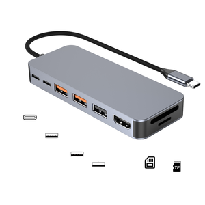 Adaptateur multifonction en aluminium 9 en 1 HDTV <span class=keywords><strong>USB</strong></span>-C SD TF <span class=keywords><strong>M2</strong></span> SSD <span class=keywords><strong>NVMe</strong></span> Docking Station <span class=keywords><strong>Usb</strong></span> Hub - Product Image 3