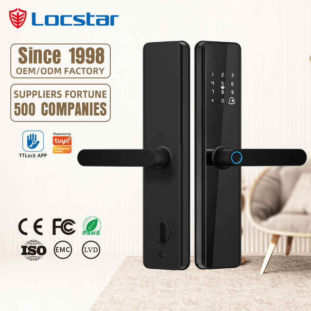 Locstar Security Gate Cerraduras Electronic Digital Fingerprint Tuya Wifi Password Keypad Keyless Entry Smart Door Lock