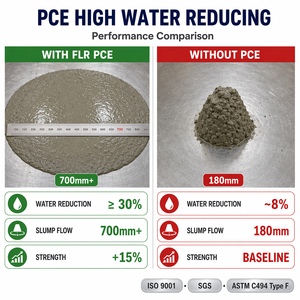Florey Superplastificante de Policarboxilato de Alto Rendimiento, Aditivo Líquido para Concreto, 50% de Contenido Sólido, 6% de Reducción de Agua - Product Image 4