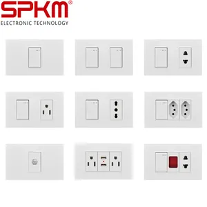 US Plasticnew design wall switch Flame Retardant Customize Light Controller House Multi Powerwall sockets and switches