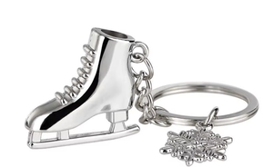 Porte-clés Flocon de Neige 3D <span class=keywords><strong>Patin</strong></span> <span class=keywords><strong>à</strong></span> <span class=keywords><strong>Glace</strong></span>, Tons Argentés, Souvenirs de Compétition de Patinage, Cadeaux pour Vacances d'Hiver, Sports d'Hiver - Product Image 2