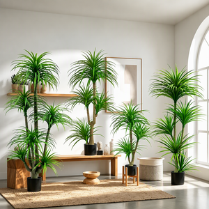 Künstliche Grünpflanze Dracaena <span class=keywords><strong>Sanderiana</strong></span> für Landschaftsgestaltung, Simulierte Grünpflanze für Zuhause, Topfpflanze zur Bodendekoration - Product Image 3