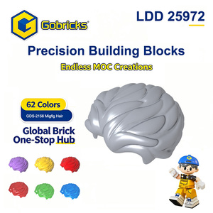 Gobricks Building Block GDS-2156 Accessoire pour mini-figurine Cheveux coiffés vers l'arrière avec légère frange arrière et frange latérale courte 25972 535762 - Product Image 1