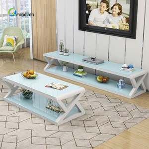 YQFOREVER <span class=keywords><strong>meuble</strong></span> <span class=keywords><strong>TV</strong></span> minimaliste moderne, <span class=keywords><strong>meuble</strong></span> d'exposition en verre créatif multifonctionnel - Product Image 2