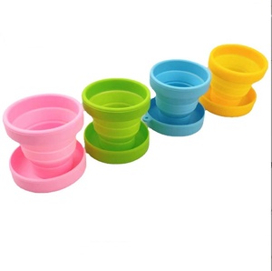 Gobelet pliable en silicone, forme ronde, avec couvercle, gobelet pliable en silicone, gobelet de voyage portable, gobelet pliable rétractable - Product Image 1