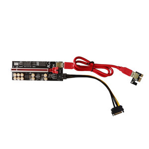 Tarjeta Adaptadora Riser VER V016 PCIE 1X a 16X con 10 Condensadores Dorados y Pantalla de Voltaje y Temperatura - Product Image 5