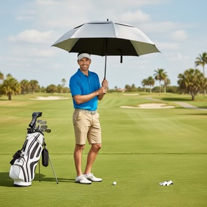 Extra Large Double Layer 54/60/68 Inch Golf <b>Umbrella</b> Super Windproof and Waterproof UPF / SPF 50+ Coated <b>Umbrellas</b> - Product Image 2