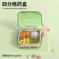 Boîte de rangement portable pour pilules transparente avec logo personnalisé, organiseur de médicaments de voyage, cadeau promotionnel