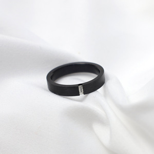 Black Pure <b>Titanium</b> <b>Ring</b> Geometric Shape Tension Setting Unisex Fashion Jewelry Gift - Product Image 2
