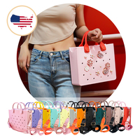 Sac fourre-tout tendance en EVA, couleurs bonbon, breloques DIY, sac de plage étanche, bandoulière réglable, sac d'été pour le travail et le shopping