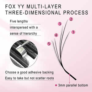 Pestañas Postizas de Visón Sintético de Larga Duración, Multicapa, Fox 5D, Mix8-13mm, Suaves, de Alta Calidad - Product Image 2