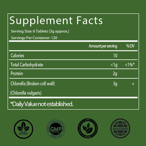 OEM/ODM Hotselling Chlorella Tablets, Broken Cell Wall, Rich in Vegan <b>Protein</b> & Vitamins, Support Immune & Energy - Product Image 2