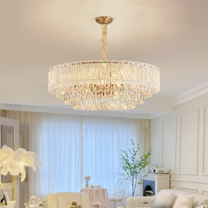 Modern Luxury Crystal Chandelier Round Multi-head <b>LED</b> <b>Light</b> Living Room Bedroom Ceiling Lamp ZY031 - Product Image 1